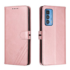 Leather Case Stands Flip Cover L02 Holder for Motorola Moto Edge S Pro 5G Rose Gold