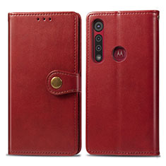 Leather Case Stands Flip Cover L02 Holder for Motorola Moto G8 Play Red