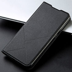 Leather Case Stands Flip Cover L02 Holder for Oppo A52 Black