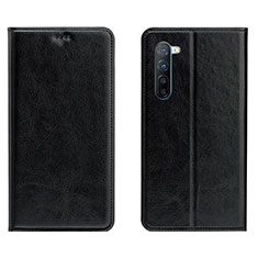 Leather Case Stands Flip Cover L02 Holder for Oppo F15 Black