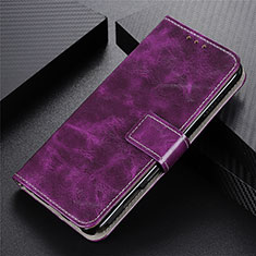 Leather Case Stands Flip Cover L02 Holder for Oppo F17 Pro Purple