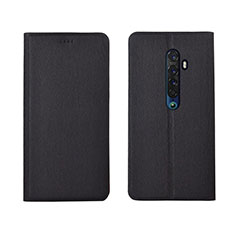 Leather Case Stands Flip Cover L02 Holder for Oppo Reno2 Black