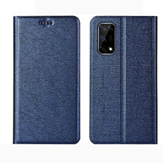 Leather Case Stands Flip Cover L02 Holder for Realme Q2 5G Blue