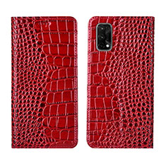 Leather Case Stands Flip Cover L02 Holder for Realme Q2 Pro 5G Red