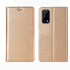 Leather Case Stands Flip Cover L02 Holder for Realme V5 5G Gold