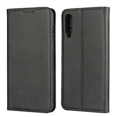 Leather Case Stands Flip Cover L02 Holder for Samsung Galaxy A50S Black