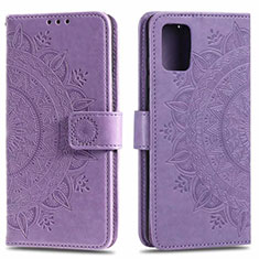 Leather Case Stands Flip Cover L02 Holder for Samsung Galaxy A71 4G A715 Purple