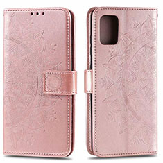 Leather Case Stands Flip Cover L02 Holder for Samsung Galaxy A71 4G A715 Rose Gold