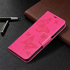 Leather Case Stands Flip Cover L02 Holder for Samsung Galaxy M12 Hot Pink