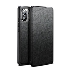 Leather Case Stands Flip Cover L02 Holder for Xiaomi Mi 11 Lite 5G NE Black