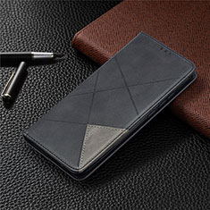 Leather Case Stands Flip Cover L02 Holder for Xiaomi POCO C3 Black