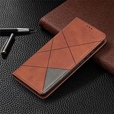 Leather Case Stands Flip Cover L02 Holder for Xiaomi POCO C31 Brown