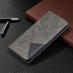 Leather Case Stands Flip Cover L02 Holder for Xiaomi POCO C31 Gray