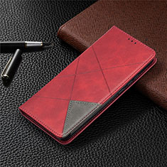 Leather Case Stands Flip Cover L02 Holder for Xiaomi Redmi 9 Activ Red