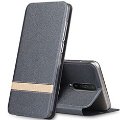 Leather Case Stands Flip Cover L02 Holder for Xiaomi Redmi K30i 5G Gray