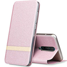 Leather Case Stands Flip Cover L02 Holder for Xiaomi Redmi K30i 5G Rose Gold