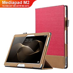 Leather Case Stands Flip Cover L03 for Huawei MediaPad M2 10.0 M2-A01 M2-A01W M2-A01L Red