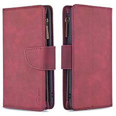 Leather Case Stands Flip Cover L03 Holder for Apple iPhone 16 Pro Max Red Wine