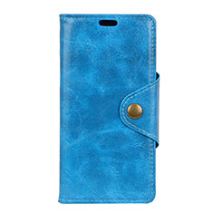 Leather Case Stands Flip Cover L03 Holder for Doogee X60L Blue