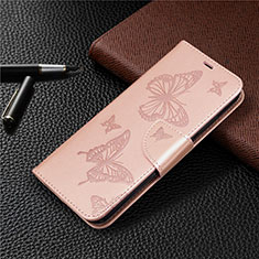 Leather Case Stands Flip Cover L03 Holder for Huawei Y7p Rose Gold