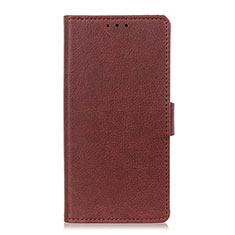 Leather Case Stands Flip Cover L03 Holder for LG Velvet 5G Brown