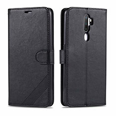 Leather Case Stands Flip Cover L03 Holder for Oppo A11 Black