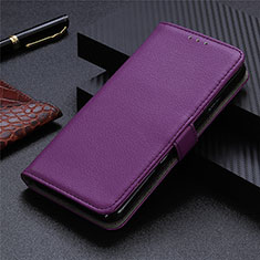 Leather Case Stands Flip Cover L03 Holder for Oppo A32 Purple