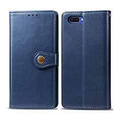 Leather Case Stands Flip Cover L03 Holder for Oppo A5 Blue