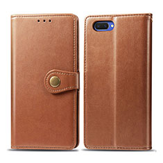 Leather Case Stands Flip Cover L03 Holder for Oppo A5 Brown