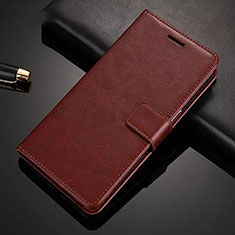 Leather Case Stands Flip Cover L03 Holder for Oppo A72 Brown