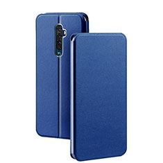 Leather Case Stands Flip Cover L03 Holder for Oppo Reno2 Blue