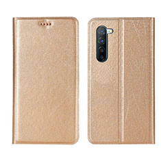 Leather Case Stands Flip Cover L03 Holder for Oppo Reno3 Gold