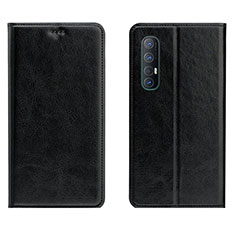 Leather Case Stands Flip Cover L03 Holder for Oppo Reno3 Pro Black