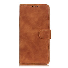 Leather Case Stands Flip Cover L03 Holder for Oppo Reno4 F Brown