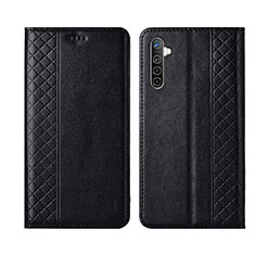 Leather Case Stands Flip Cover L03 Holder for Realme X2 Black