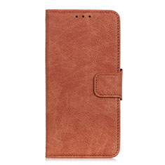 Leather Case Stands Flip Cover L03 Holder for Samsung Galaxy A01 Core Light Brown