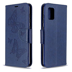 Leather Case Stands Flip Cover L03 Holder for Samsung Galaxy A31 Blue