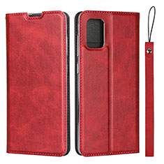Leather Case Stands Flip Cover L03 Holder for Samsung Galaxy M40S Red