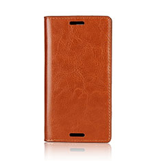 Leather Case Stands Flip Cover L03 Holder for Sony Xperia XZ1 Compact Orange