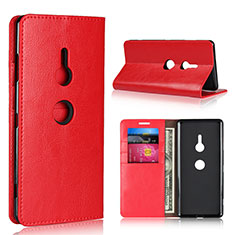 Leather Case Stands Flip Cover L03 Holder for Sony Xperia XZ3 Red