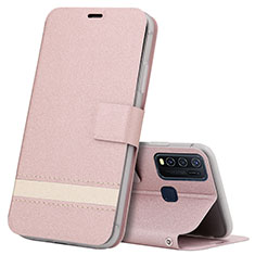 Leather Case Stands Flip Cover L03 Holder for Vivo Y50 Pink