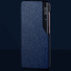 Leather Case Stands Flip Cover L03 Holder for Xiaomi Mi 10 Blue