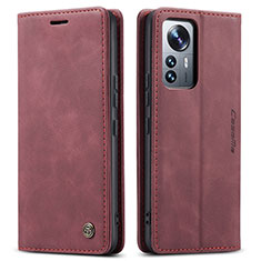 Leather Case Stands Flip Cover L03 Holder for Xiaomi Mi 12 Lite 5G Red Wine