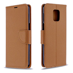 Leather Case Stands Flip Cover L03 Holder for Xiaomi Poco M2 Pro Brown