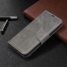 Leather Case Stands Flip Cover L03 Holder for Xiaomi Redmi 9 India Gray