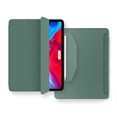 Leather Case Stands Flip Cover L04 Holder for Apple iPad Air 5 10.9 (2022) Midnight Green