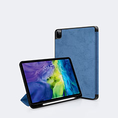 Leather Case Stands Flip Cover L04 Holder for Apple iPad Pro 12.9 (2020) Blue
