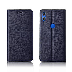 Leather Case Stands Flip Cover L04 Holder for Huawei Honor 8X Blue