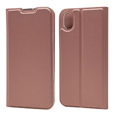 Leather Case Stands Flip Cover L04 Holder for Huawei Honor Play 8 Rose Gold