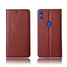 Leather Case Stands Flip Cover L04 Holder for Huawei Honor V10 Lite Brown